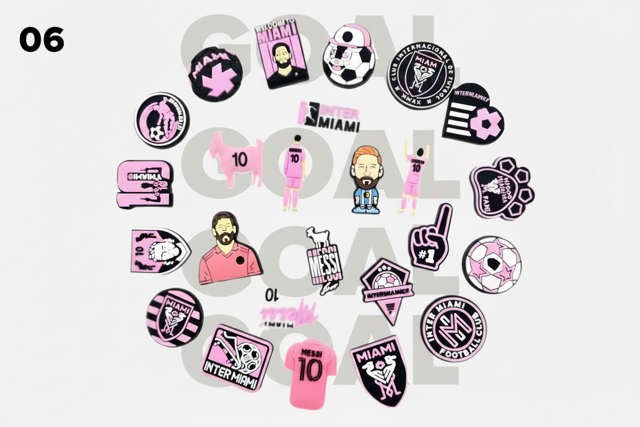 Collection of pink and black stickers with various designs on a white background.