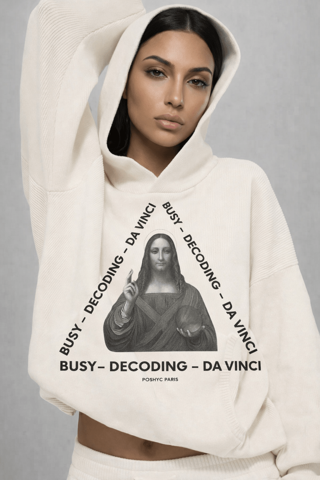 POSHYC PARIS — ICONIQ WOMEN - DECODING DA VINCI - Scholar Hooded Sweater - POSHYC