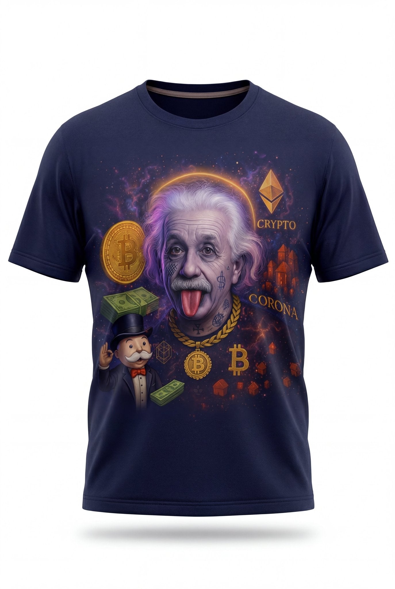 POSHYC PARIS — ICONIQ MEN - EINSTEIN COIN - Crewneck Short Sleeve - POSHYC