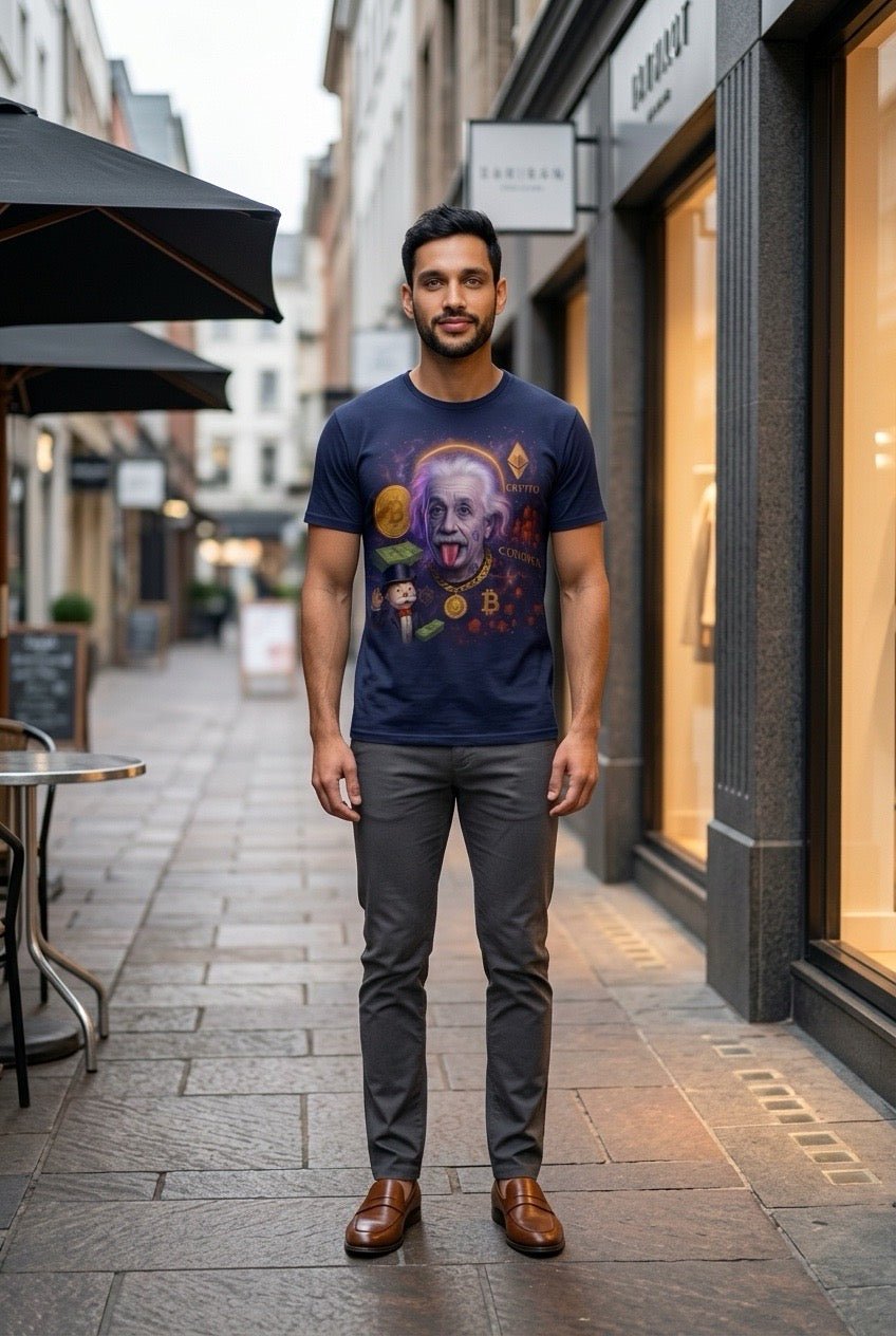POSHYC PARIS — ICONIQ MEN - EINSTEIN COIN - Crewneck Short Sleeve - POSHYC