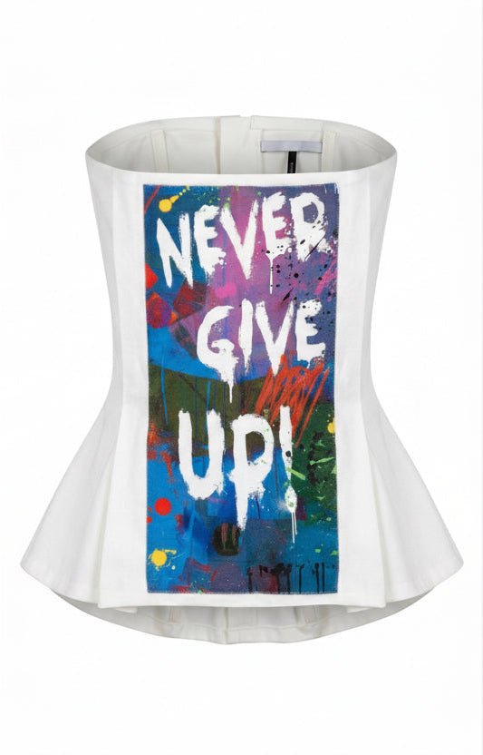 ICONIQ Modular Art Bustier - White Cotton denim - POSHYC