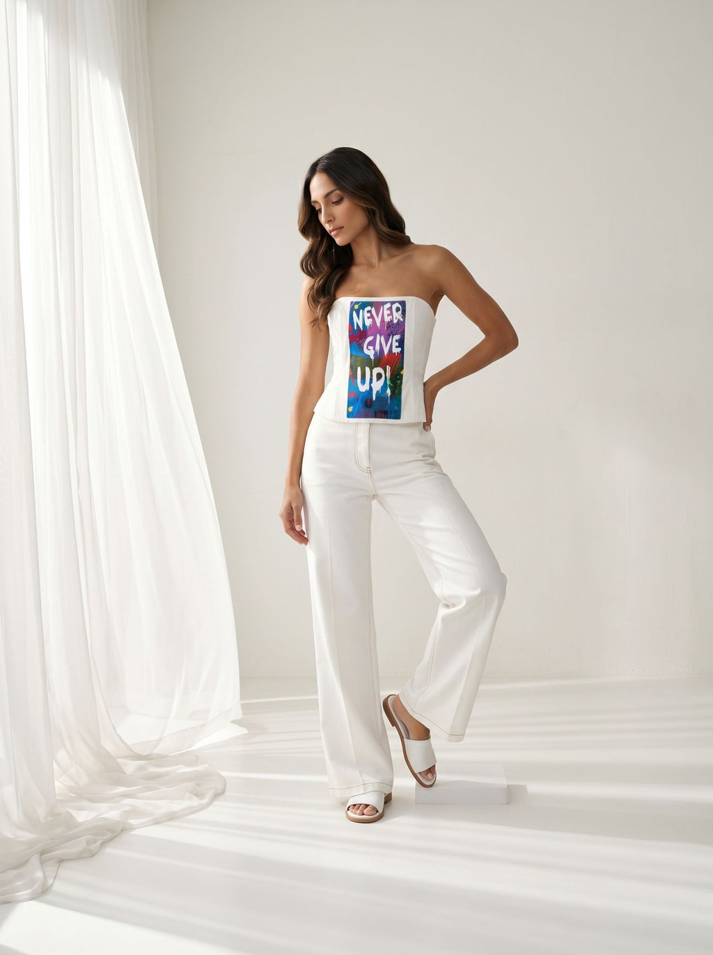 ICONIQX - Modular Bustier - White Cotton denim