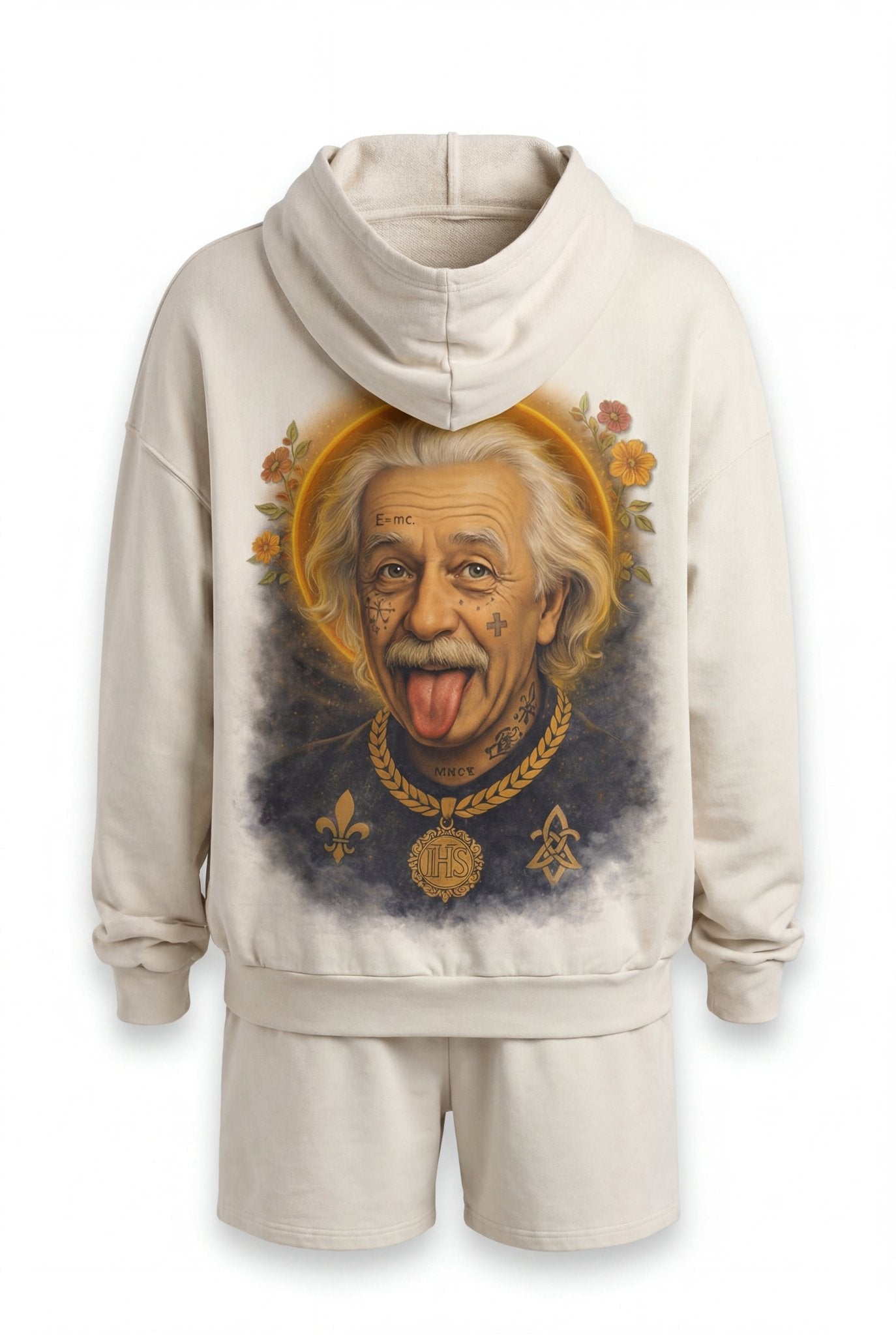 POSHYC PARIS — ICONIQ MEN - EINSTEIN FLOWER POWER - Scholar Hooded Sweater - POSHYC