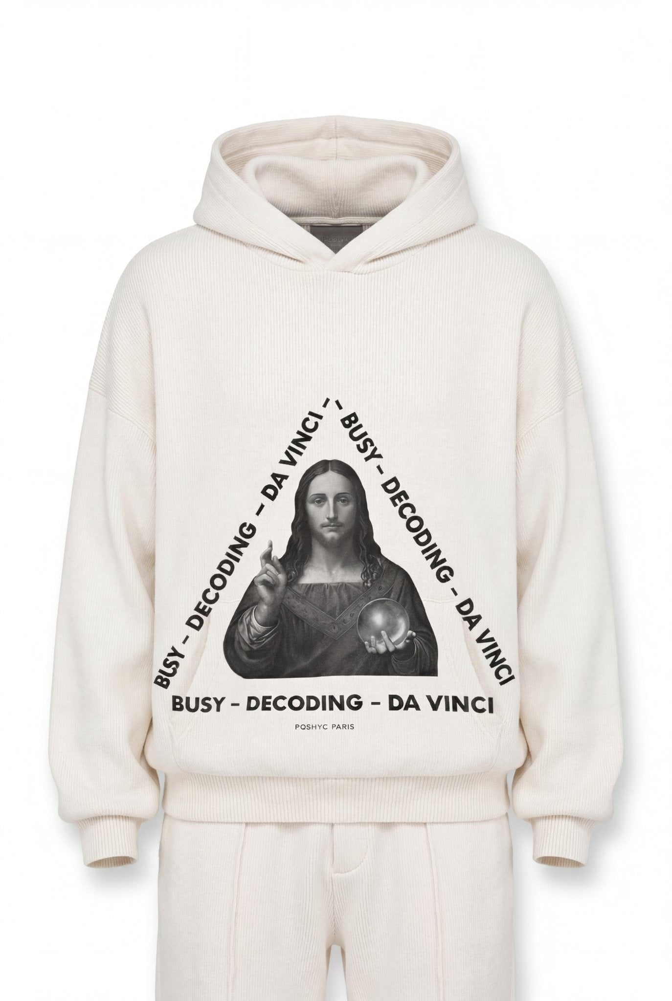 POSHYC PARIS — ICONIQ MEN - DECODING DA VINCI - Scholar Hooded Sweater - POSHYC