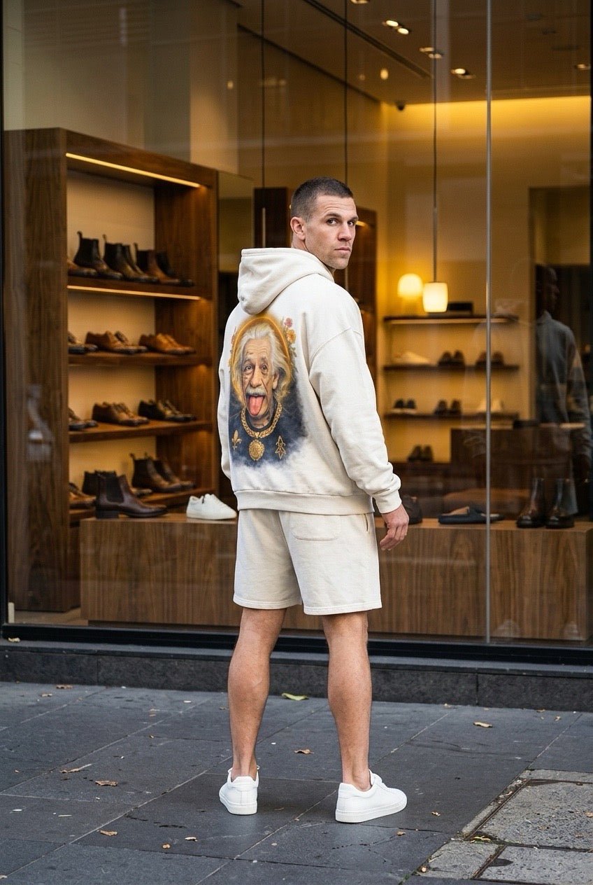 POSHYC PARIS — ICONIQ MEN - EINSTEIN FLOWER POWER - Scholar Hooded Sweater - POSHYC