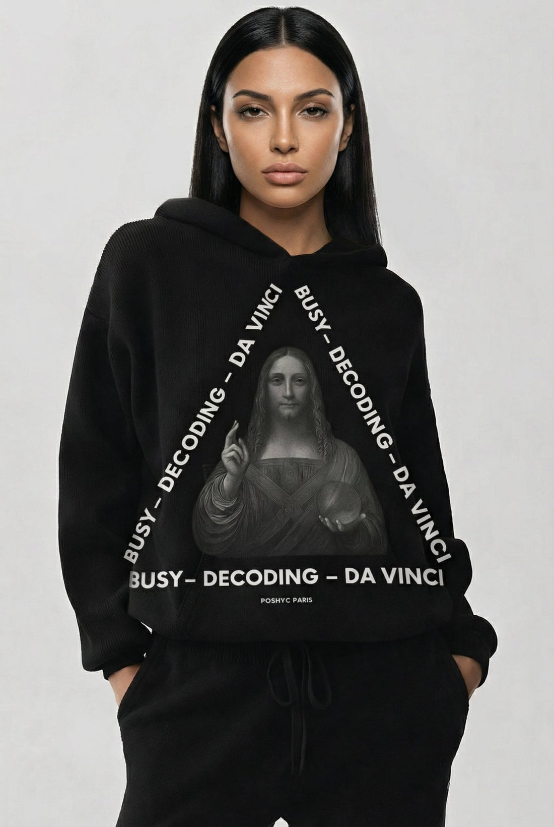 POSHYC PARIS — ICONIQ WOMEN - DECODING DA VINCI - Scholar Hooded Sweater - POSHYC