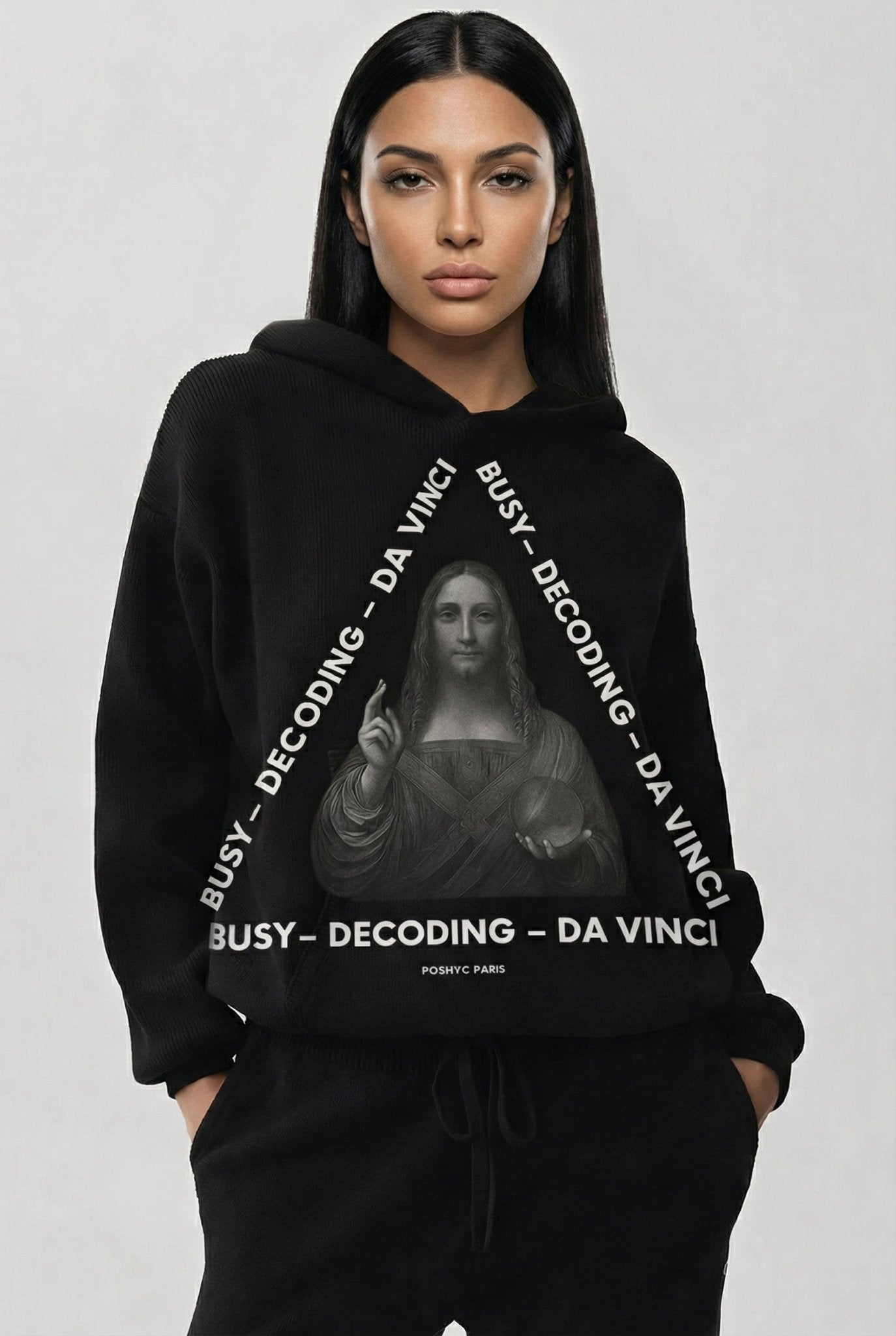 POSHYC PARIS — ICONIQ WOMEN - DECODING DA VINCI - Scholar Hooded Sweater - POSHYC