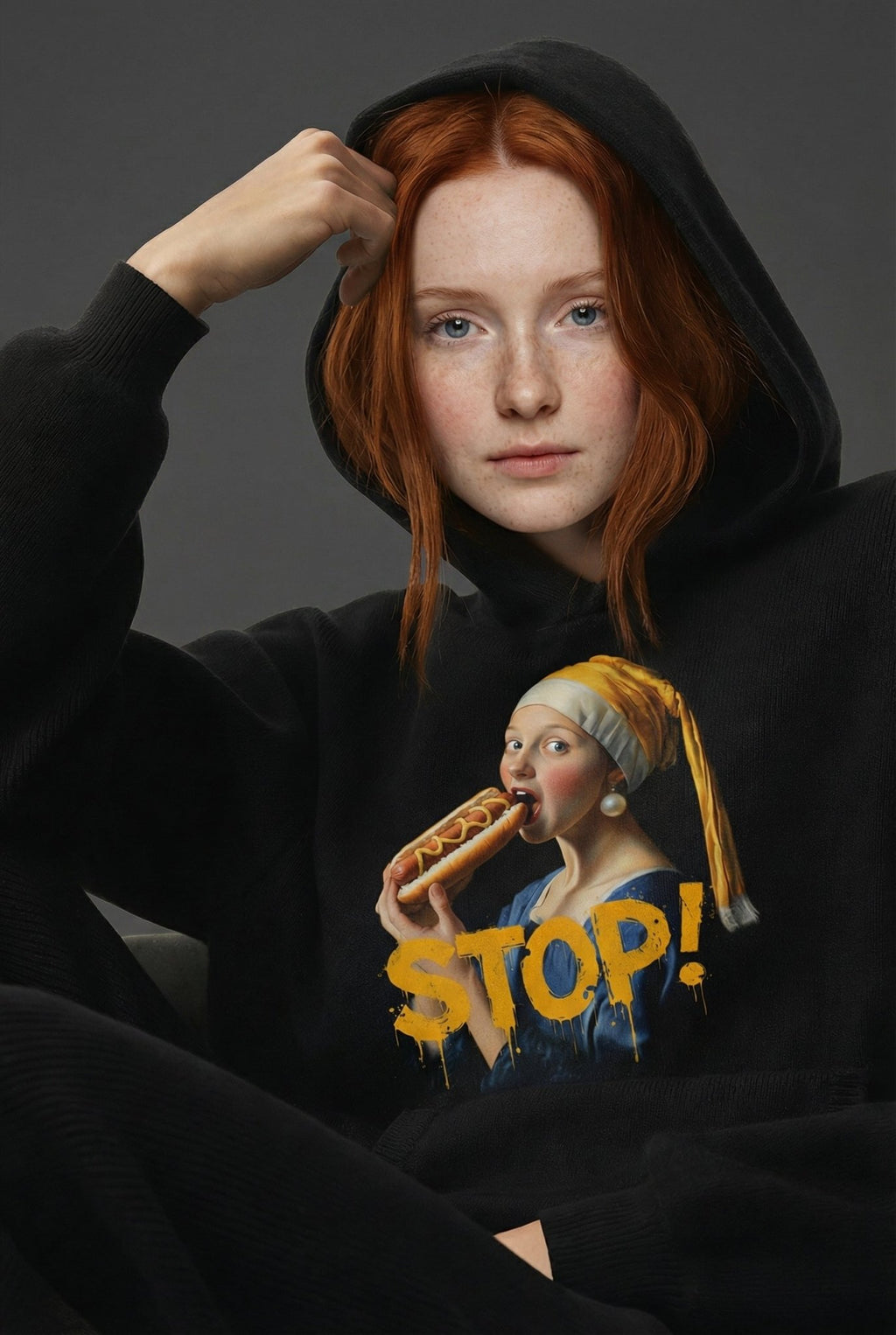 POSHYC PARIS — ICONIQ WOMEN - STOP - Scholar Hooded Sweater - POSHYC