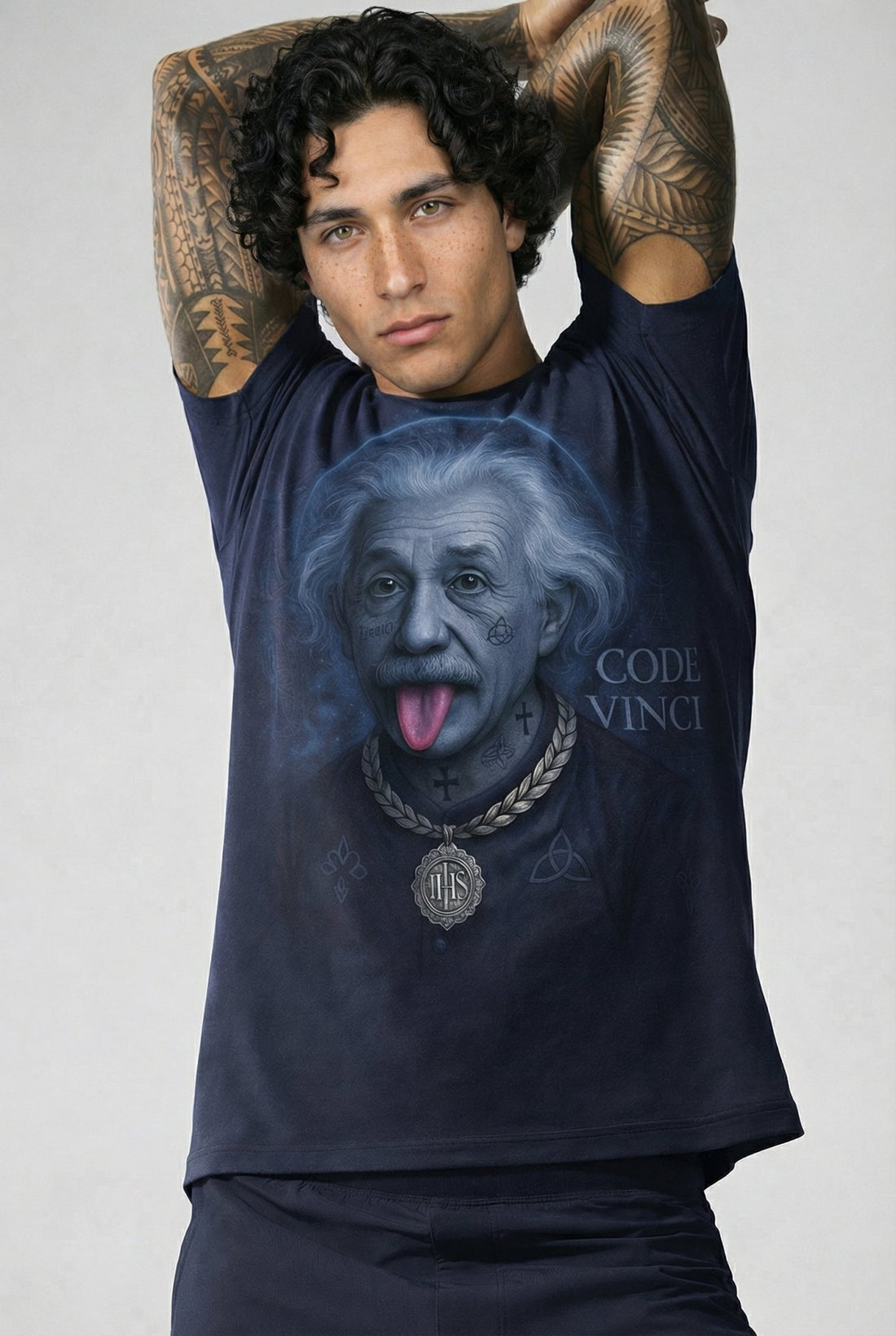 POSHYC PARIS — ICONIQ MEN - CELESTIAL EINSTEIN - Crewneck Short Sleeve - POSHYC