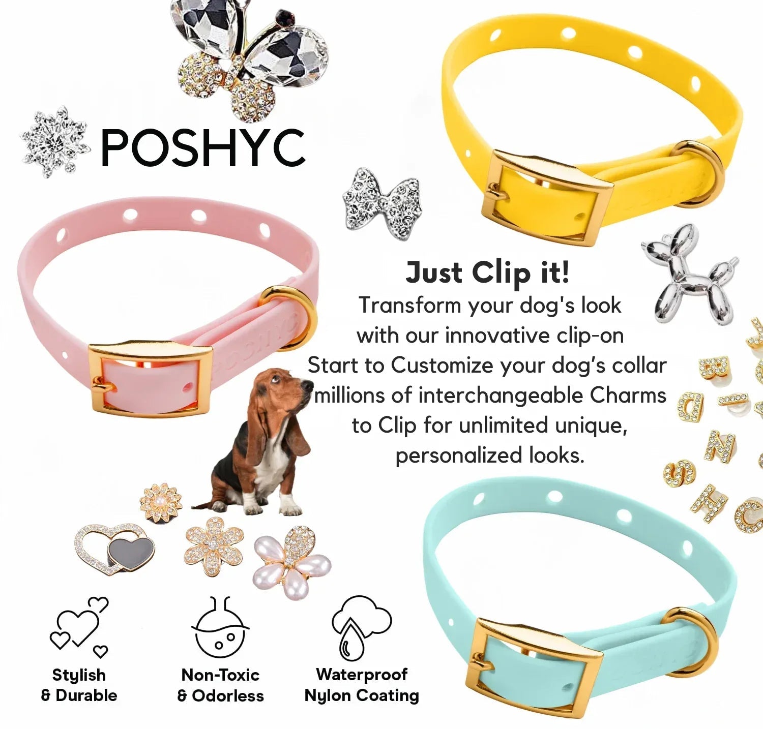 Golden Alphabet Charms for ClipUp. - POSHYC