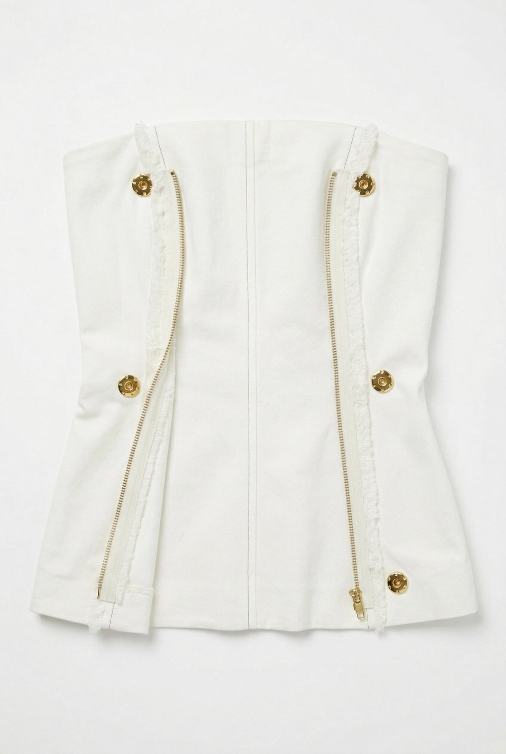 ICONIQ Modular Art Bustier - White Cotton denim - POSHYC