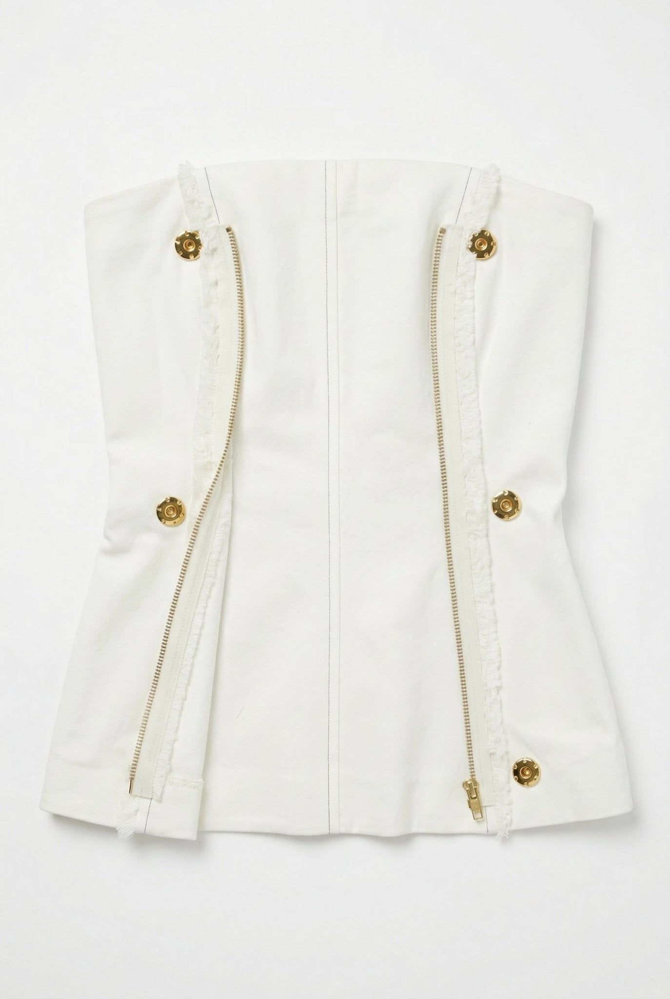 ICONIQ Modular Art Bustier - White Cotton denim - POSHYC