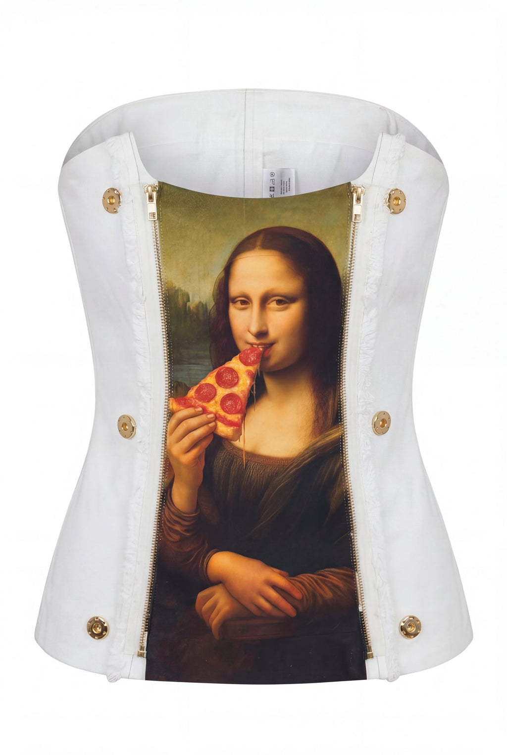 ICONIQ Modular Art Bustier - White Cotton denim - POSHYC