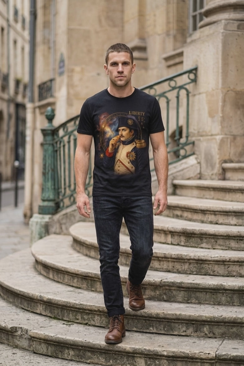 POSHYC PARIS — ICONIQ MEN - NAPOLEON LIBERTY - Crewneck Short Sleeve