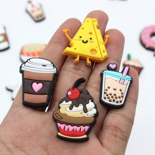 Lbsidiety coffee Shoe Charms cute food 25pcs bubble tea PVC Decorations for Clog Bracelet charms Teens Boys Girls kids Birthday Gifts Party Favor Charms for ClipUp POSHYC 