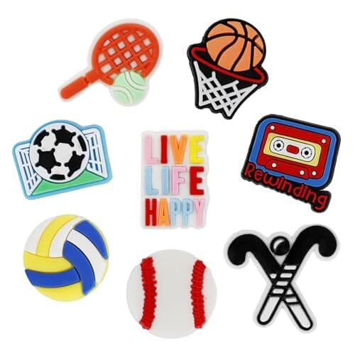 40PCS Sports Shoe Charms for Boy, Shoe Decoration Charms, Unisex-Adult Popular Charms, Shoe Pins for Girls &amp; Women, Clog Shoes Decoration For Kids &amp; Teens(40PC Shoe Charms) Charms for ClipUp POSHYC 