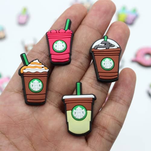 Lbsidiety coffee Shoe Charms cute food 25pcs bubble tea PVC Decorations for Clog Bracelet charms Teens Boys Girls kids Birthday Gifts Party Favor Charms for ClipUp POSHYC 