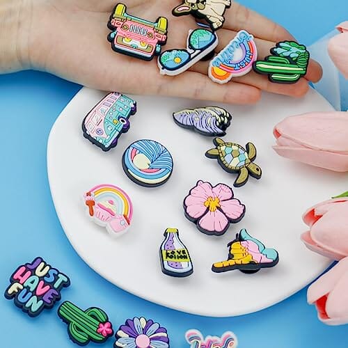 YBW Summer Shoe Charms for Clog Sandals Bracelets Decoration, Hawaii Beach Shoe Charms for Kids Teens Adults Girls Boys Men Women Party Favor Charms for ClipUp POSHYC 