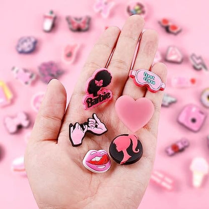 35Pcs Pink Shoe Charms for Women Girls, Cute Shoe Decoration Charms for Teens Kids Adults, Shoe Accessories Party Favors Birthday Christmas Gifts Charms for ClipUp POSHYC 