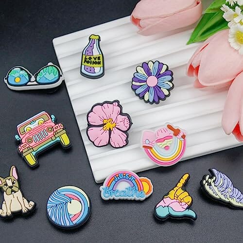 YBW Summer Shoe Charms for Clog Sandals Bracelets Decoration, Hawaii Beach Shoe Charms for Kids Teens Adults Girls Boys Men Women Party Favor Charms for ClipUp POSHYC 