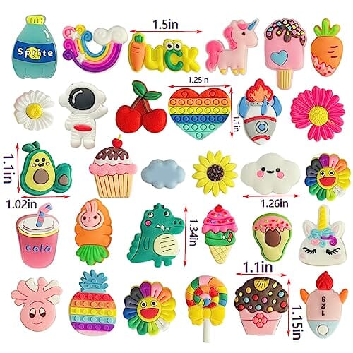 monochef Shoe Charms for Girls Teens: 30 Pack Random Different Cute Shoe Decoration Charms, Shoe Charm, Unicorn Charms for Shoes Bracelet Wristband Party Favors Gifts Boys Kids Adults Charms for ClipUp POSHYC 